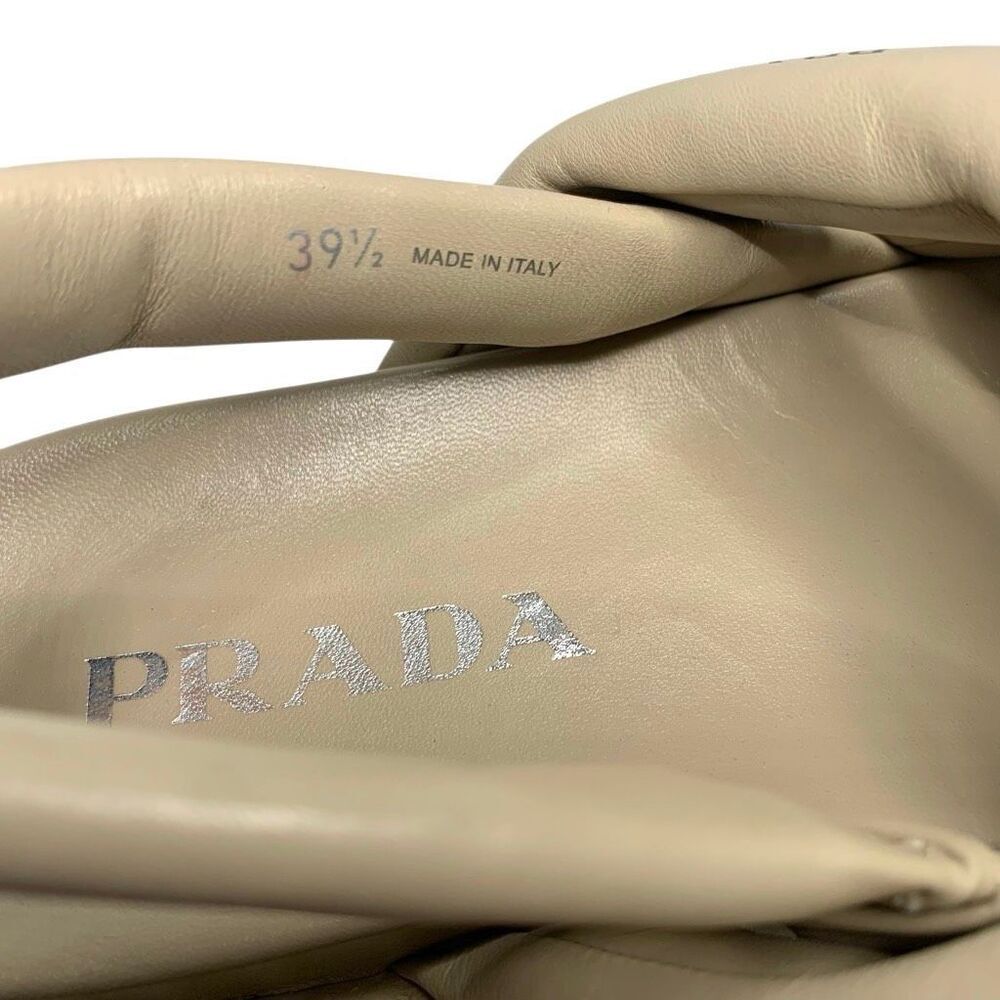 Prada Blow Padded Leather Puffy Slingback Sport Sandal EU 39.5 US 9.5 Leather - Picture 10 of 12